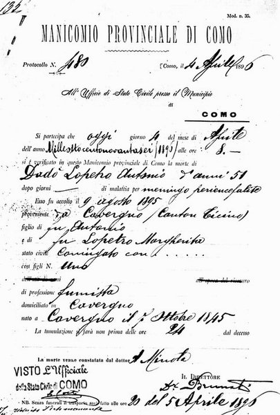 Zanino Lopetro: gevelbord (insegna murale)